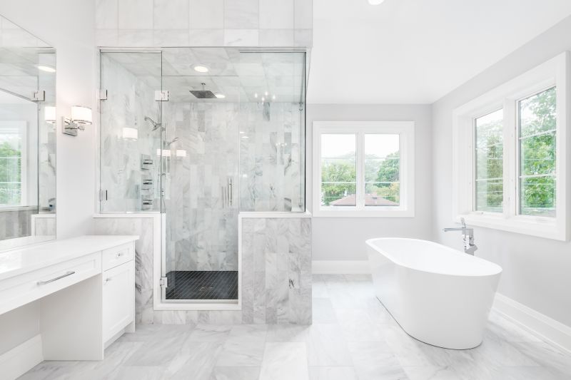 Marble Accent Wall in Shower Area